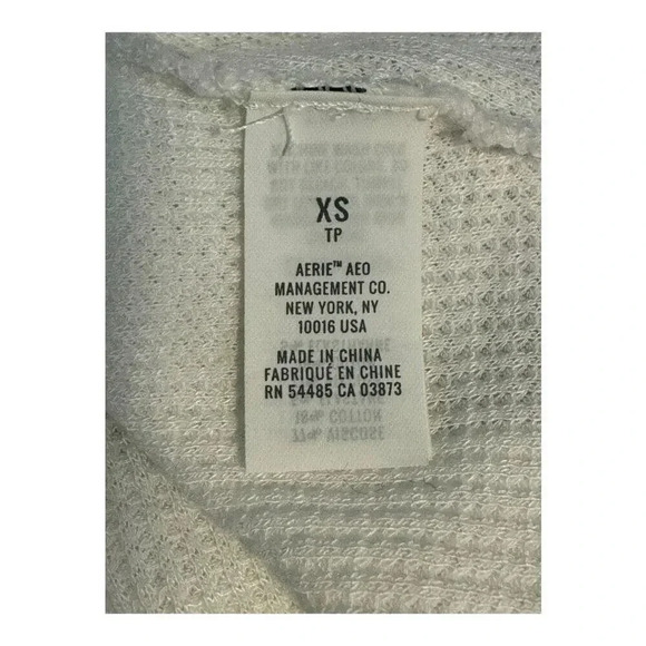 NEW Aerie Women’s‎ XS White Waffle Cropped Tee Top NWT - Picture 8 of 8